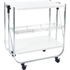 Iris Ohyama , Servierwagen, Servierplatte, Küche, Restaurant, Hotel, 2 Regale, Netzkorb, mit Rädern - Kitchen Wagon CW-005 - Weiß