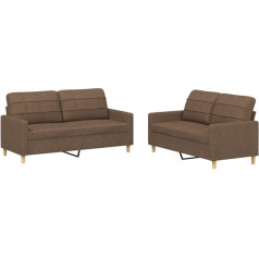 Vidaxl 2-Piece Sofa Set with Cushions Brown Fabric