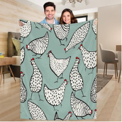 Ririx Überwurfdecke mit Hühnermuster, großer Hahn, für Bett, Couch, Sofa, Stuhl, Camping und Reisen, leichte Decke, groß (203,4 x 152,4 cm)