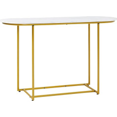 Homcom Console Table Hallway Table Modern Side Table Sofa Table for Living Room, Hallway, Entrance Area, Steel, White + Gold, 120 x 40 x 75 cm