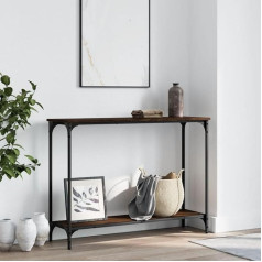 CIADAZ Konsolentisch Braun Eichen-Optik 101x30,5x75 cm Holzwerkstoff, Console Table, Kommode, Beistelltisch, Wohnzimmertisch, Beistellregal, Medienkonsole, Seitentisch - 837706
