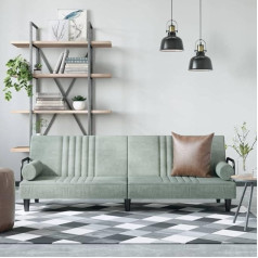 Mnisdfl Back Cushion Sofa Bedroom Sofa Bed with Armrests Light Grey Velvet