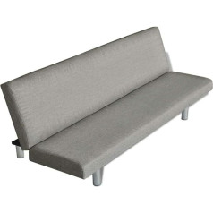 Yorten Sofa Bed Sofa Bed with Sleep Function Backrest Adjustable Grey Wooden Frame and Chrome-Plated Legs