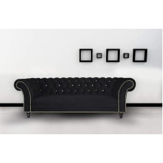 Jvmoebel Chesterfield Sofa Upholstery Leather Couchen Sofa Set Textile 3 Seater New 29