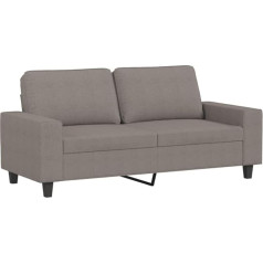 Vidaxl Sofa 2-Sitzer, Loungesofa Couch mit Armlehnen Rückenkissen, Wohnzimmersofa Designsofa mit Metallgestell, Sitzmöbel Zweisitzer, Taupe Stoff