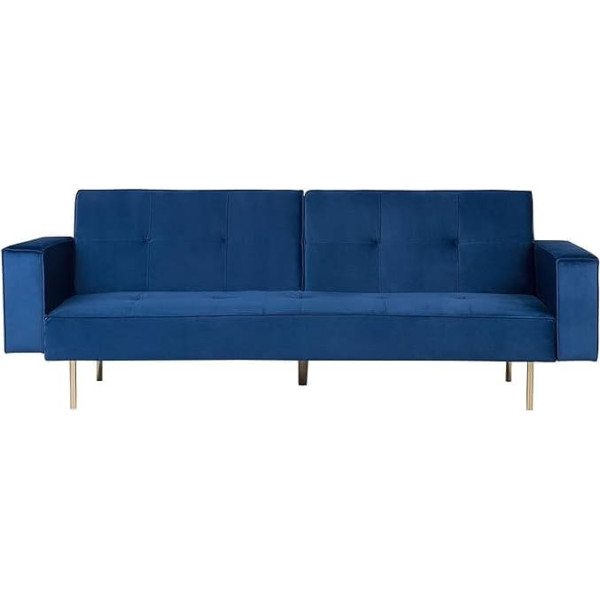 Beliani Modern 3 Seater Sleeper Classic Design Navy Visnes