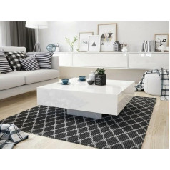 Dbhfgjmn Entrance Console Table Sofa Table Coffee Table White High Gloss Acrylic 60 x 60 cm Modern Quality