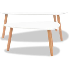 Sazoley pedkit Side Table Set of 2 Bedside Tables, Plant Stand, Phone Stand with Foot Pads, Solid Pine Wood, White