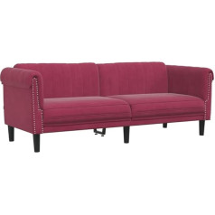 Vidaxl Sofa 3-Seater, Couch with Armrests, Backrest, Support Legs, Lounge Sofa for Living Room, Upholstered Sofa, Sofa Set, Modern, Wine Red Velvet