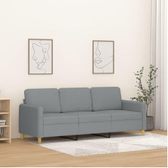 LAPOOH 3-Sitzer-Sofa Hellgrau 180 cm Stoff, Loungesofa, Sofas & Couches, Relaxsofa, Couch für Wohnzimmer, Couch Mit Schlaffunktion - 359486
