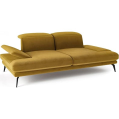 Siblo Sofa Deli Collection - Modern Sofa with Headrest and Armrests - Elegant Couch - Living Room Furniture - Comfortable Upholstered Sofa - 2-Seater Sofa - 215 x 112 x 83 cm - Yellow