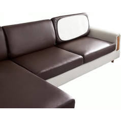 Kyjsw Sofa Seat Cushion Cover, Elastic PU Leather Cover, Stretch Waterproof Non-Slip Sofa Cushion Cover, Cushion Covers (Brown, Large 3 Seater)