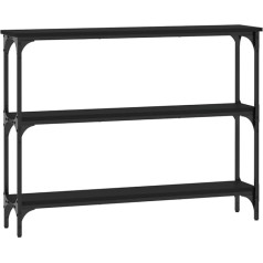 Coavain Console Table for Living Room, 100 x 22.5 x 75 cm, Stylish Hallway Table, Metal Frame, Side Table, Adjustable Legs, Entrance Table, Decorating Room, Interior, Easy to Clean, Black