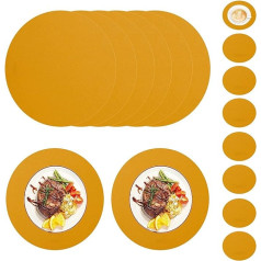 Yalych Ingwerfarbenes Kunstleder-Set mit 8 Untersetzern, wasserdicht, hitzebeständig, rutschfest, for Zuhause, Küche, Restaurant Tischsets