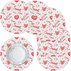 Cfpolar Aquarell Rote Herzen Pfeile von Amor Runde Tischsets 6er Set, rutschfeste hitzebest?ndige Tischsets Waschbare PVC K¨¹chentischsets Leicht zu Reinigen Geeignet f¨¹r Esstisch K¨¹che Restaurant