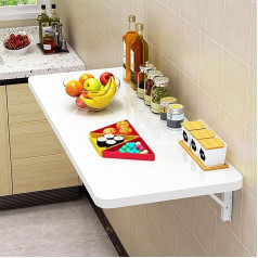 Telcim Folding Table Wall Folding Wall Table Dining Table Wall Mounted Workstations Computer Desk Floating Desk Space Saving Foldable Wall Hanging Table for Laundry, Kitchen, Garage, Bedroom (Size