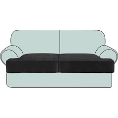 ‎Gamukai Velvet T Pillow Cover 2 Pieces Sofa Slipcovers Pillow Covers for 2 Pillows Loveseat Couch T Shape Cushion Covers for Sofa Seat (2, Black)