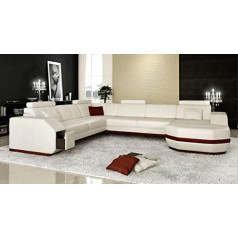Bullhoff By Giovanni Capellini Frankfurt Sofa Set Leather White Wine Red
