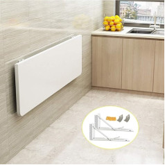 Fengshouu Foldable Wall Table, Folding Wall Table, Dining Table, Computer Desk, Study Desk, Wall Tables, Kitchen Table, Balcony Table, Corner Desk, Office Table, Work Table, White (120 x 60 cm / 47 x 24 inches)