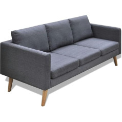 GuyAna Sofa 3-Seater Fabric Dark Grey Modern 3-Seater Guest Sofa with Armrest, Tufted Loveseat Sofas for Living Room/Bedroom/Office/Apartment