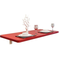 QZH Wall Mounted Folding Table for Kitchen Dining Table Kids Table Home Office Laptop Desk Computer Desk with Storage Compartments Trestle Desk Red (80x30cm)