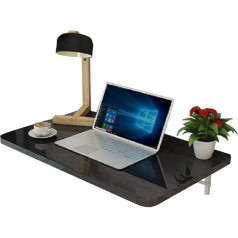 Wall Mounted Wooden Folding Table for Office, Home, Kitchen, Black Living Room Dining Table, Folding Table, Convertible Desk, OneColor-120 x 40 cm