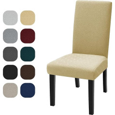 ‎Ystellaa YSTELLAA Chair Covers, Set of 4, Stretch Chair Covers, Universal Seat Cover, Washable and Removable, Decoration Chair Cover for Home, Banquet, Office, Wedding Decorations, Beige