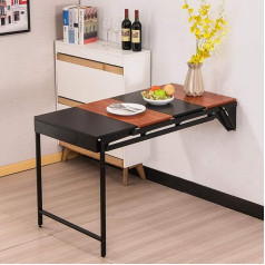 Home Office Desks Simple Folding Desk for Small Space, Wall Shelf and Shelf for Home Organization, Multifunctional Workbench, Dining Table, Deformable