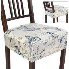 Searchi Stretch Chair Seat Cover for Dining Room Set of 2 Soft Removable Washable Dining Chair Seat Cover Slipcover No Back Covers for Dining Room (Butterfly)