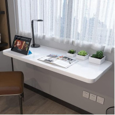 Capxxin White Folding Computer Desk 60 cm 70 cm 80 cm 90 cm 100 cm 120 cm Wall Mounted Wall Table for Small Spaces Home Office Work Balcony Hanging Table Foldable Kitchen Breakfast Bar Table Required