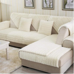 Sofa Protective Cover, Sofa Throw, Couch Cushion, Covers for Sofa, 2/3/4-Seater Thermal Couch Sofa Covers, Thick Plush Sofa Slipcover, Kitchen/Bedroom/Patio Sofa Sign, Sofa Saver Protec Beige 110 x