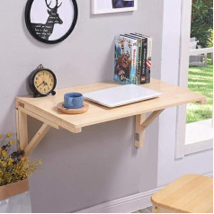 Zaksem Wall Folding Table Natural Pine Wood Folding Kitchen Dining Table Desk Folding Decorative Wall Shelf Office Laundry Table