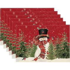 ‎Tsolay TsoLay Weihnachts-Tischsets, Weihnachts-Tischsets-Set, 30,5 X 45,7 cm, Saisonale Weihnachts-Tischsets, Waschbare Tischsets, 6er-Set