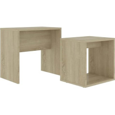 Susany 2-Piece Coffee Table Set Multifunctional Side Table Set Space Saving Office Set for Living Room Bedroom Office as Bedside Table Sonoma Oak 48 x 30 x 45 cm Chipboard