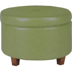 Homepop Ottoman, Hardwood, Plywood, Green, One Size