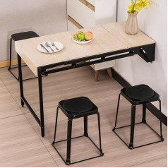 Ayharylh Wall Folding Table Folding Table Floating Drop-Leaf Desk Space Saving Floating Desk, Drop Leaf Tables for Small Offices, Bedrooms (Colour: Natural)