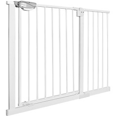 HENGMEI Auto Close Door Safety Gate, Stair Gate with Pressure Attachment, Safety Gate for Children or Animals, Baby Door Gate, Stairs Barrier Gate, No Drilling, 180° Two-Way Opening (105-115 cm,