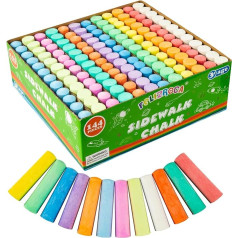 FELIZROCA 144 Pieces Street Chalk, Blackboard Chalk, Non-Toxic Jumbo Washable Street Chalk, Children's and Teacher's Chalk Set