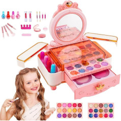 Kinder-Make-up-Set für Mädchen,Kinder-Make-up-Set für Mädchenspielzeug - Waschbares Kleinkind-Make-up-Set | Waschbares Kleinkind-Make-up-Set, echtes waschbares Rollenspiel-Kosmetik-Set