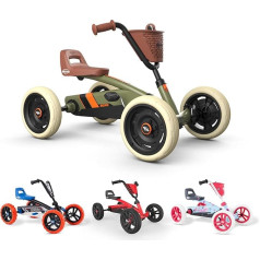 BERG Buzzy Retro Green Pedal Gokart, Children's Vehicle, Pedal Car, Kettcar from 2 Years, High Safety and Stability, Pedal Vehicle for Children