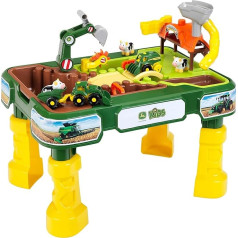 Theo Klein 3948 John Deere Farm Sand Play Table, Water Play Table, with Farm Animals and Vehicles, Water and Sand Pool, Dimensions: 64 cm x 46 cm x 60 cm, Toy for Children from 18 Months