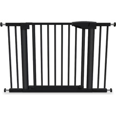 TULANO Guardian 3.0 Black | Stair Safety Gate Door Safety Gate Children's Gate Pet | 75-110 cm | No Drilling | Swivel Door Safety Gate | Swivel on Both Sides | Metal | Black