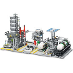 MISINI Technik M6014 3-in-1 City Chemiefabrik Clamping Blocks Kit, 2142 Building Blocks Including Natural Gas Storage, Laboratories, Transport Station Model, Factory Building Blocks Set, Christmas