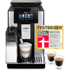 De'Longhi PrimaDonna Soul Perfetto ECAM 612.55.SB Fully Automatic Coffee Machine with LatteCrema Milk System & Bean Adapt Technology, Exclusive to Amazon, 18 Recipes, with Colour Display & App Control, Silver