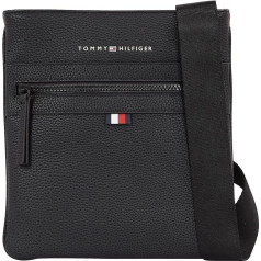 Tommy Hilfiger Men's Essential PU Crossover Shoulder Bag, Small, Black, One Size, Black (Black)