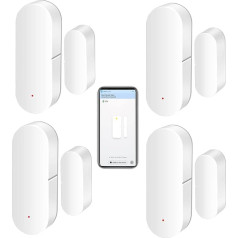 WiFi Door Sensor: Smart Door Open/Closed Detectors, Wireless Window Sensor App Notification, Contact Sensor for Home Security, Fits Alexa Google Assistant (4-Pack)