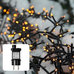 hellum LED Fairy Lights Outdoor Cluster I 23.98 m 1200 LED Cluster Fairy Lights Warm White with Timer I Power Operated Fairy Lights Indoor & Outdoor I Christmas Tree Lighting with Cable 577648