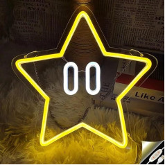 LED Neon Sign - Power Supply via USB Cable Night Light Stars Neon Light for Wall Light Children's Room and Room Decoration Teenagers, Dimmable LED Wall Decoration Light Advertising Mood Light