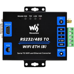Waveshare Industrial Grade Serial Server RS232/485 to WiFi and Ethernet, Modbus Gateway, MQTT Gateway, Metal Case, Wail-Mount and Rail-Mount Support