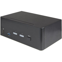StarTech.com 2-Port Dual Monitor HDMI KVM Switch - 4K 60Hz UHD HDR - Desktop 4K HDMI 2.0 KVM Switch with 2-Port USB 3.0 Hub (5Gbps) and 4X USB 2.0 HID, Audio - Hotkey Switching - TAA (SV231DHU34K6)